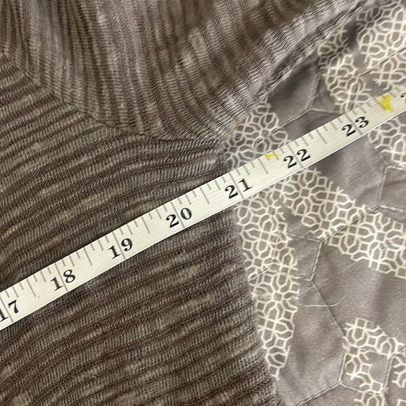 ALLEN ALLEN USA Brown / Tan Knit Cotton Blend Waterfall Open Front Cardigan O/S - Picture 5 of 6